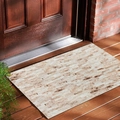 Paillasson rectangulaire avec motif de pierre beige et marron sur sol en bois - 40x60 / Brique de Pierre Crème Brun