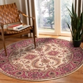Alfombra redonda bohemia con mandalas y flores en un salón de estilo vintage - Mandala Beige (Alfombra-3) / 60CM