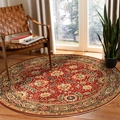 Alfombra redonda bohemia con patrón floral rojo y estilo vintage para salón - Floral Rojo (Alfombra-2) / 60CM