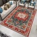 Vintage Bohemian Persian rug with red and blue medallion pattern for living room decor - 60x90cm Washable High Density / Persian Rug Style 11