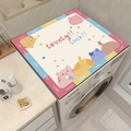 Cartoon cat laundry machine top mat waterproof PVC protective cover for home decor - 60x60cm / Cat