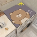 Cartoon bear laundry machine dust cover made of waterproof PVC for home decoration - 60x60cm / Bear Hug
