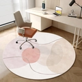 Modern abstract round area rug with minimalist geometric patterns for bedroom and living room - Round Luxury - 5 / 100*100cm
