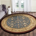 Tappeto tondo mandala bohémien con motivi floreali vintage nei toni del rosso e blu - 60x60cm / Floreale Vintage Blu Notte (Tappeto-2)