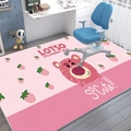 Roze Lotso Aardbeibeer cartoon vloerkleed voor de slaapkamer en kinderkamer decoratie - Aardbei Meer / 50x80cm Wasbaar Hoge Dichtheid