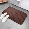Tappetino da bagno assorbente in pile corallo a righe marrone scuro per uso domestico - caffè / 40*60cm (Standard Dot Bottom)