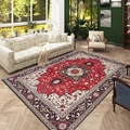 Tappeto da soggiorno rosso in stile persiano classico con motivi floreali boho - Motivo Persiano 6 / 50x80cm Lavabile Alta Densità
