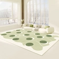 Modern green and cream geometric polka dot area rug for a minimalist living room - Color Conception - 7 / 60x90cm Washable High Density