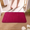 Tappeto da bagno bordeaux in pile corallo a strisce con trama assorbente morbida - Borgogna / 40*60cm (Standard Dot Bottom)