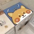 Cartoon Shiba Inu washing machine mat in Klein blue PVC with waterproof surface - 60x60cm / Shiba Inu