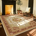Vintage Persian style rectangular rug with floral patterns in beige and red for living room - 50*80cm / Kasan Series 5