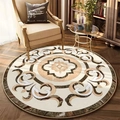 Alfombra redonda clásica europea con textura de mármol y patrones geométricos - 180*180CM / Patrón de Mármol Europeo Clásico (Round European Carpet-4)