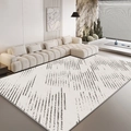 Minimalist wabi-sabi rug with black stripes and dotted pattern for modern living room - SJ-6