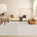 Minimalist geometric striped rug in light grey and beige for modern living room decor - RZ-Yuanhe (Minimalist Grey Striped)