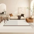 Minimalistischer cremefarbener Teppich mit geometrischen Linien für moderne Wohnzimmer - RZ-Huixuan (Symmetrische Linien) / 50*80cm