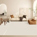 Minimalist Japanese style cream carpet with khaki geometric patterns for living room decor - RZ-Sanghui (Geometric Cream)