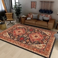 Tapis vintage style persan aux motifs floraux bohèmes pour salon et chambre à coucher - Style Médaillon Vintage Rouge Foncé (2) / 50*80cm