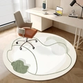 Tappeto rotondo astratto moderno con blocchi verde oliva per sedia da ufficio - 60x60 / Stile Rotondo Lusso Leggero 1 (圆形轻奢-1)