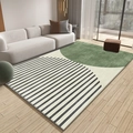 Minimalistisch rechthoekig vloerkleed met groene geometrische patronen op beige - Minimalistische Groene Cirkel / 50*80cm