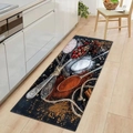 Absorbent rectangular kitchen mat with vintage spice spoon pattern in a home setting - Retro Spoon Style (kjdd-9)