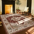 Vintage Perserteppich in Burgunderrot und Beige mit klassischen Medaillon-Blumenmustern - 50*80cm / Kasan Serie 3