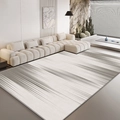 Modern minimalist gray striped area rug for living room with abstract linear texture - SJ-2