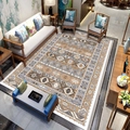 Bohemian rectangle living room rug with ethnic geometric pattern in earth tones - 50x80cm Washable High Density / Persian Pattern 1