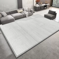 Alfombra geométrica minimalista en gris y blanco para salón de estilo moderno - Serie 1 / 80*120CM