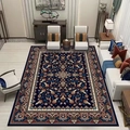 Navy blue Persian style area rug with traditional medallion pattern in a living room - 50x80cm Washable High Density / Persian Rug Style 2