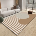 Minimalistischer Teppich mit braun-beigen geometrischen Mustern fürs Wohnzimmer - Japanisch Einfach 2 / 60x90cm Waschbar Hohe Dichte