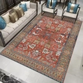 Bohemian Persian area rug in terracotta red with intricate ethnic tribal patterns - 50x80cm Washable High Density / Persian Rug Style 13