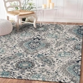 Blue and grey bohemian Persian rug in a vintage style for living room and bedroom - 50x80cm Washable High Density / Persian Rug Style 9