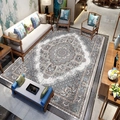 Bohemian Persian area rug with grey and beige floral patterns for living room - 50x80cm Washable High Density / Persian Rug Style 15