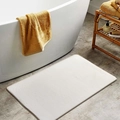 Absorbent white memory foam bath mat on modern bathroom floor near the bathtub - Beige / 40*60cm