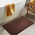 Absorbent memory foam bath mat in dark brown coral velvet for bathroom and home - Coffee / 40*60cm