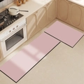 Juego de dos alfombrillas de cocina de barro de diatomeas en rosa Morandi minimalista - Rosa loto
