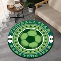 Tapis rond de football personnalisé pour chambre ou salle de jeux, décor sportif - 60*60cm / Style Terrain de Foot Vert (RZ-跨境球系列 (2))