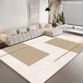 Minimalist beige geometric area rug with abstract lines for a modern living room - SJ-5