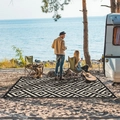 Picknickkleed voor buiten met zwart-wit geometrisch patroon voor camping en strand - 50x80cm / Zwart Wit Geometrisch