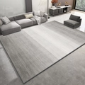 Alfombra moderna degradada gris y blanca de rayas para salón con textura minimalista - Serie 6 / 80*120CM