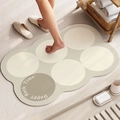 Tappetino da bagno a nuvola in terra di diatomee con testo Happy Bath Time beige e kaki - Piccolo Tappetino di Drenaggio / Palo-1 / 30*40cm