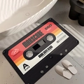 Retro cassette tape diatom mud bath mat with non-slip texture and vintage graphic design - 40x60 / Cassette Style 2 (Classic Black)