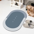 Tappetino da bagno ovale assorbente moderno antiscivolo blu e grigio con scritta HOME - Blu Pietra - HOME (Ovale)