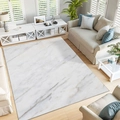 Alfombra de salón moderna con textura de mármol y base antideslizante para decoración minimalista - 40x60cm / Mármol Blanco Cálido