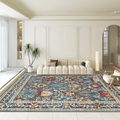 Traditional Persian style rug in dark blue and red for living room home decor - 50x80cm / BSoo2 Pattern
