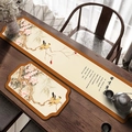 Sottobicchieri da tè in stile cinese retrò con motivi floreali su tavolo in legno scuro - 30x60cm / Lungo Retrogusto