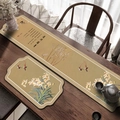 Set di tappetini da tè retrò cinese in diatomite con eleganti motivi di orchidee - 30x60cm / Puro e Morbido
