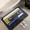 Tappetino da bagno retrò a forma di cassetta in fango di diatomee, antiscivolo blu - Stile Cassetta 8 (Navy a Righe)