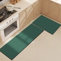 Deep green diatom mud kitchen mat set with absorbent and anti-slip finish - 40*120+40*60cm / Green