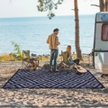 Outdoor picknickkleed met blauw en wit ruitpatroon op het strand tijdens kamperen - 50x80cm / Donkerblauw Geometrische Ruit